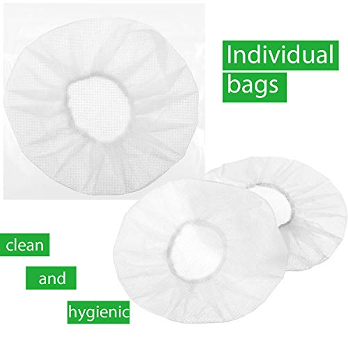 BBTO 300 Pieces Non-Woven Sanitary Headphone Ear Cover Disposable Headset Covers Fabric Earpad Covers for Headphones (White, L-11 cm)
