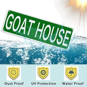 Huer Goat House Metal Tin Signs Funny Wall Decor for Home/Bedroom/Man Cave/Bar/Pub 16x4 Inch, Green