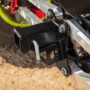 SuperATV Black Rear Receiver Hitch for 2022+ Polaris RZR Pro R/Pro R 4 - Fits Standard 2" Attachments | 3/16" Heavy-Duty Steel | Cotter & Hinge Pins | Access Hole to Change Rear Differential Oil