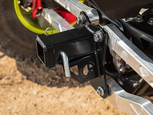 SuperATV Black Rear Receiver Hitch for 2022+ Polaris RZR Pro R/Pro R 4 - Fits Standard 2" Attachments | 3/16" Heavy-Duty Steel | Cotter & Hinge Pins | Access Hole to Change Rear Differential Oil