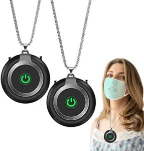 ovicisk necklace air purifier, personal air purifier 2 pack, usb rechargeable travel size air purifier, portable wearable air purifier for home, kids, adults, office, smell-black
