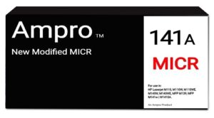 ampro new oem modified 141a micr toner cartridge for check printing works with hp laserjet m110, m110w, m110we, m140w, m140we, mfp m139, mfp m141w | w1410a. hp 141a toner cartridge prints 950 pages