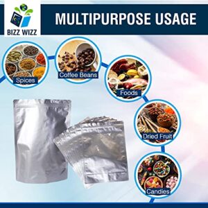 100pcs Mylar Bags for food storage with 300cc oxygen absorbers & Labels- 9.5 Mil Thick variety pack of 10"x14", 6"x9", 4"x6" reusable zip lock bags