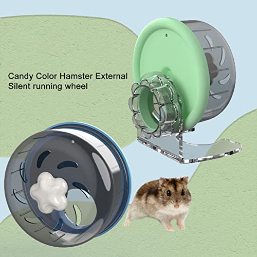 leasote Hamster Exercise Wheel - 5.12 inch Stand Silent Spinner for Hamster Gerbils Silent Spinner Hamster Running Wheels Non-Slip Prevent Injury Yellow Without Stand