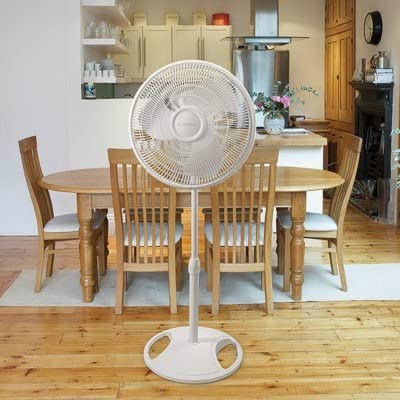 Lasko 16" Oscillating 3- quiet Speed Pedestal Fan and Adjustable Height, Ideal for Home School and Office White S16200 (Renewed)