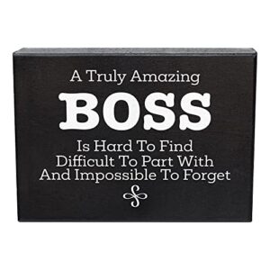 jennygems amazing boss is hard to find wooden sign, manager and boss gift, desk decor and wall hanging, made in usa