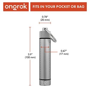 ONGROK Premium Storage Tube, Keychain, Pocket-Sized, Airtight, Aluminum Metal Holder and Case (Gun Metal)