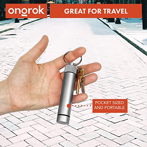 ONGROK Premium Storage Tube, Keychain, Pocket-Sized, Airtight, Aluminum Metal Holder and Case (Gun Metal)