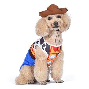 disney for pets : halloween toy story woody costume - large - | cowboy dog costume from toy story, halloween costumes for dogs, officially licensed dog halloween costume, multicolor