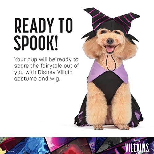 Disney for Pets Halloween Disney Villains Maleficent Costume - Small - | Disney Villains Halloween Costumes for Dogs, Officially Licensed Disney Dog Halloween Costume, Purple (FF22960)