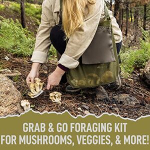 Foraging Bag - Foraging kit with Bag and Knife, Mushroom Bag - Morel Mushroom Bag, Foraging Kit - Mushroom Hunting Bag and Mushroom Knife, Best Mushroom Foraging Kit, Great for Mushroom Decor Lovers