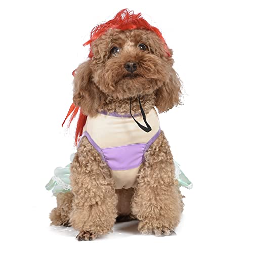 Disney for Pets Halloween Disney Princess Ariel Costume - Extra Small - | Disney Princess Halloween Costumes for Dogs, Officially Licensed Disney Dog Halloween Costume, Multicolor (FF22915)