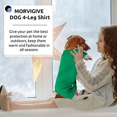 MORVIGIVE Dog Sweater for Small Dogs, Lightweight Dog Pajamas Warm Dog Coat for Hair Cover, Breathable Cotton Dog Onesie 4 Leg Puppy Jammies Winter Thermal Doggie Jumpsuits, Comfy for Boys and Girls