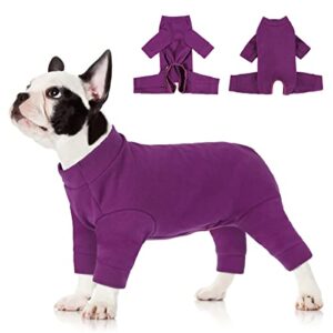 morvigive dog sweater for small dogs, lightweight dog pajamas warm dog coat for hair cover, breathable cotton dog onesie 4 leg puppy jammies winter thermal doggie jumpsuits, comfy for boys and girls