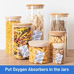 VXYW 50 Packets 300cc Oxygen Absorbers for Food Storage, Food Grade Individually Wrapped O2 Absorbers for Mylar Bags Mason Jars (5 Packets of 10 Bags)