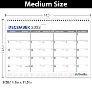 2023 Calendar - Wall Calendar from January 2023 to June 2024, 14.5 x 11 Inches, 18 Monthly Calendar with Twin-Wire Binding, Thick Paper and Ruled Blocks for Home, School and Office