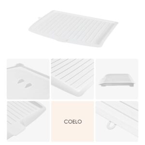 COELO Kitchen Utility Draining Board｜Light Weight, Space Efficient, Dishwashing Water Drainer, Drying Dish Rack Tray for Sink Kitchen Essential Accessory(White)