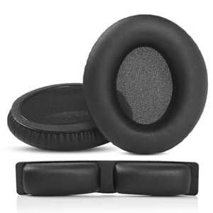 yunyiyi kns 6400 earpads replacement cover compatible with krk kns6400 kns8400 6402 8402 headphones ear cushion headband parts suit (protein leather)