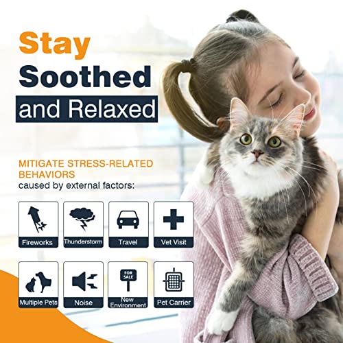 3 Packs Calming Collar for Cats, Pheromone Calm Collar Long-Lasting 30 Days Efficient Relieve Anxiety Stress Help Relaxing Comfortable Cat Calming Collars for Kittens Adjustable Breakaway Design Gray