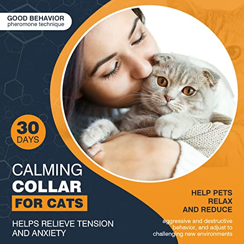 3 Packs Calming Collar for Cats, Pheromone Calm Collar Long-Lasting 30 Days Efficient Relieve Anxiety Stress Help Relaxing Comfortable Cat Calming Collars for Kittens Adjustable Breakaway Design Gray