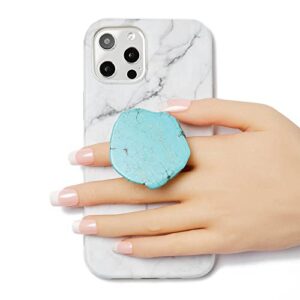 turquoise gemstone phone grip stand mount holder for cellphone, tablet