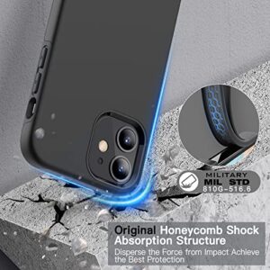 TEAM LUXURY Designed for iPhone 12 Case/iPhone 12 Pro Case, [Ultra Impact Resist] Shockproof Rugged [Anti-Scratch] Protective Case for iPhone 12/12 Pro Phone Case Cover 6.1 Inch, (Black)