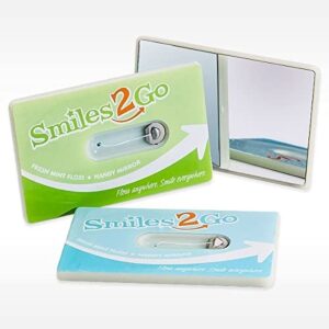 Smiles2Go Floss in a Credit Card, 11 Yards of Dental Floss with Mirror