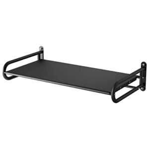 lanliebao 32 inch stainless steel wall shelf metal shelving heavy duty commercial or household grade wall mount microwave oven shelf with fixing kit(width 32 in black)