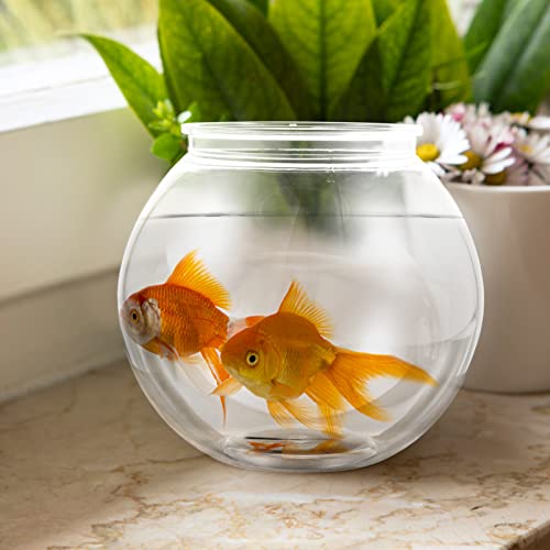 POPETPOP Fish Bowl Plastic- Transparent Small Aquarium, Small Fish Tank, Fishbowls for Betta Fish, Goldfish, Candy, Party Favors