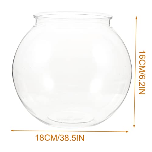 POPETPOP Fish Bowl Plastic- Transparent Small Aquarium, Small Fish Tank, Fishbowls for Betta Fish, Goldfish, Candy, Party Favors