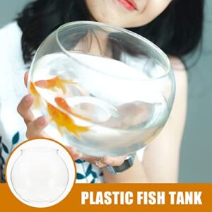 POPETPOP Fish Bowl Plastic- Transparent Small Aquarium, Small Fish Tank, Fishbowls for Betta Fish, Goldfish, Candy, Party Favors