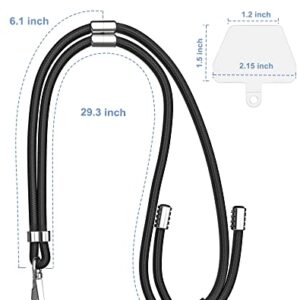 SHANSHUI Cell Phone Lanyard, Universal Detachable Crossbody Lanyard,Necklace Lanyard & Wrist Strap with Phone Patch for All Smartphones - Black