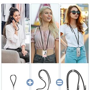 SHANSHUI Cell Phone Lanyard, Universal Detachable Crossbody Lanyard,Necklace Lanyard & Wrist Strap with Phone Patch for All Smartphones - Black