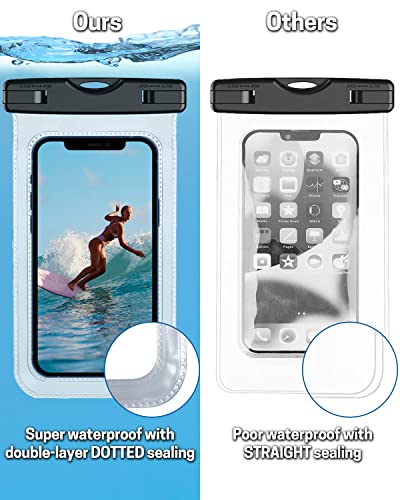 Vacto Waterproof Phone Pouch, IPX8 Waterproof Phone Case, Cell Phone Waterproof Bag, Cellphone Dry Bag Compatible with iPhone 13 12 11 Pro Max XS XR X, Galaxy S22 S21 S20 S10 up to 6.8"(2 Pack) Black