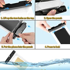 Vacto Waterproof Phone Pouch, IPX8 Waterproof Phone Case, Cell Phone Waterproof Bag, Cellphone Dry Bag Compatible with iPhone 13 12 11 Pro Max XS XR X, Galaxy S22 S21 S20 S10 up to 6.8"(2 Pack) Black