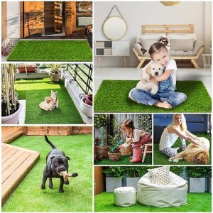 Bethebstyo Artificial Grass, Dog Pee Pads, Professional Dog Potty Training Rug, Large Dog Grass Mat with Drainage Holes, Pet Turf Indoor Outdoor Flooring Fake Grass Doormat - Easy to Clean（51"x 26"）