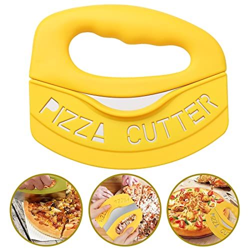 Pizza Cutter Food Chopper- Super Sharp Blade Premium Stainless Steel Pizza Cutter Rocker w/Single Slicer and Cover/Sheath - Vegetable Cutter & Salad Chopper