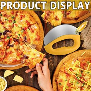 Pizza Cutter Food Chopper- Super Sharp Blade Premium Stainless Steel Pizza Cutter Rocker w/Single Slicer and Cover/Sheath - Vegetable Cutter & Salad Chopper