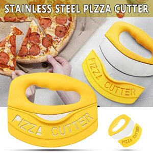 Pizza Cutter Food Chopper- Super Sharp Blade Premium Stainless Steel Pizza Cutter Rocker w/Single Slicer and Cover/Sheath - Vegetable Cutter & Salad Chopper