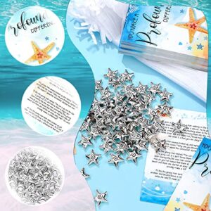 180 Pcs Starfish Story Gifts Mini Keepsake Appreciation Notecards Set Christmas Employee Appreciation Gifts Drawstring Bags and Starfish Charms for Teachers Women Men (Elegant Style)