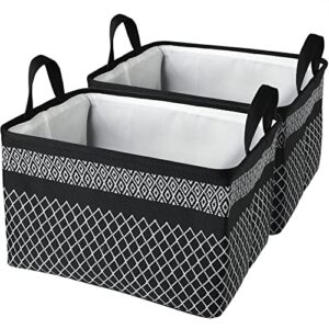 storage basket 2-pack fabric storage bins for organizing clothes toys collapsible storage basket with handles storage bins for shelves
