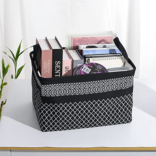 Storage Basket 2-Pack Fabric Storage Bins for Organizing Clothes Toys Collapsible Storage Basket with Handles Storage Bins for Shelves