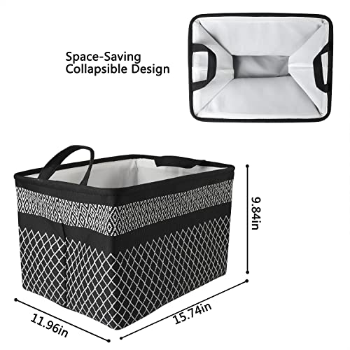 Storage Basket 2-Pack Fabric Storage Bins for Organizing Clothes Toys Collapsible Storage Basket with Handles Storage Bins for Shelves
