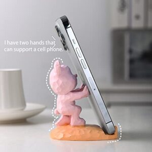 Cute Bear Phone Stand for Desktop Decoration Kawaii Phone Stand Universal Desktop Phone Stand, Best Friends Couple Gifts for All Mobile Smartphone Tablets (Pink, Palm Support)