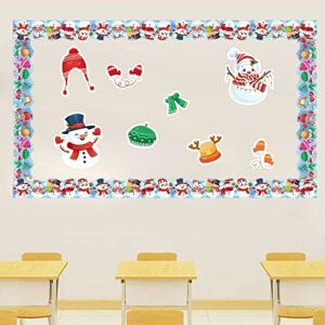 Christmas Bulletin Border Snowman Board Trim for Holiday Classroom Decoration 69ft
