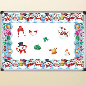 Christmas Bulletin Border Snowman Board Trim for Holiday Classroom Decoration 69ft