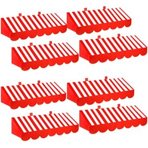 tallew 8 pcs 3d awning wall decor stripes paper carnival tent circus birthday candy party theme doors window classroom home christmas (farmhouse style), red and white, 63 x 23 cm/ 24.8 x 9.06 inches