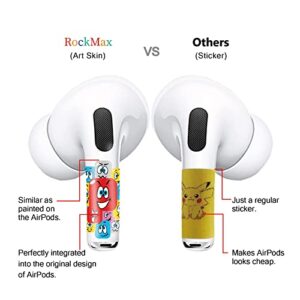 ROCKMAX AirPods Pro Skin Wrap, Customized AirPods Pro 2 Skin and Accessories for Women, Butterfly AirPods Sticker for Your Air Pods Decoration, with Installation Tool (HD 142)