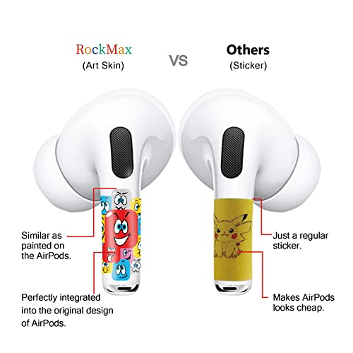 ROCKMAX AirPods Pro Skin Wrap, Customized AirPods Pro 2 Skin and Accessories for Women, Butterfly AirPods Sticker for Your Air Pods Decoration, with Installation Tool (HD 142)