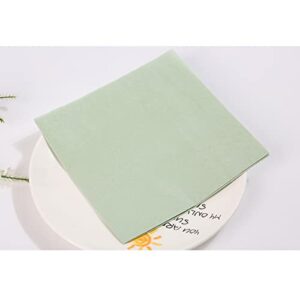 Cieovo 100 Pieces Sage Green Napkins, Sage Green Cocktail Party Napkins Disposable Tableware Dinner Napkin for Dinner Cocktail Party Baby Bridal Shower Birthday Wedding Party Supplies